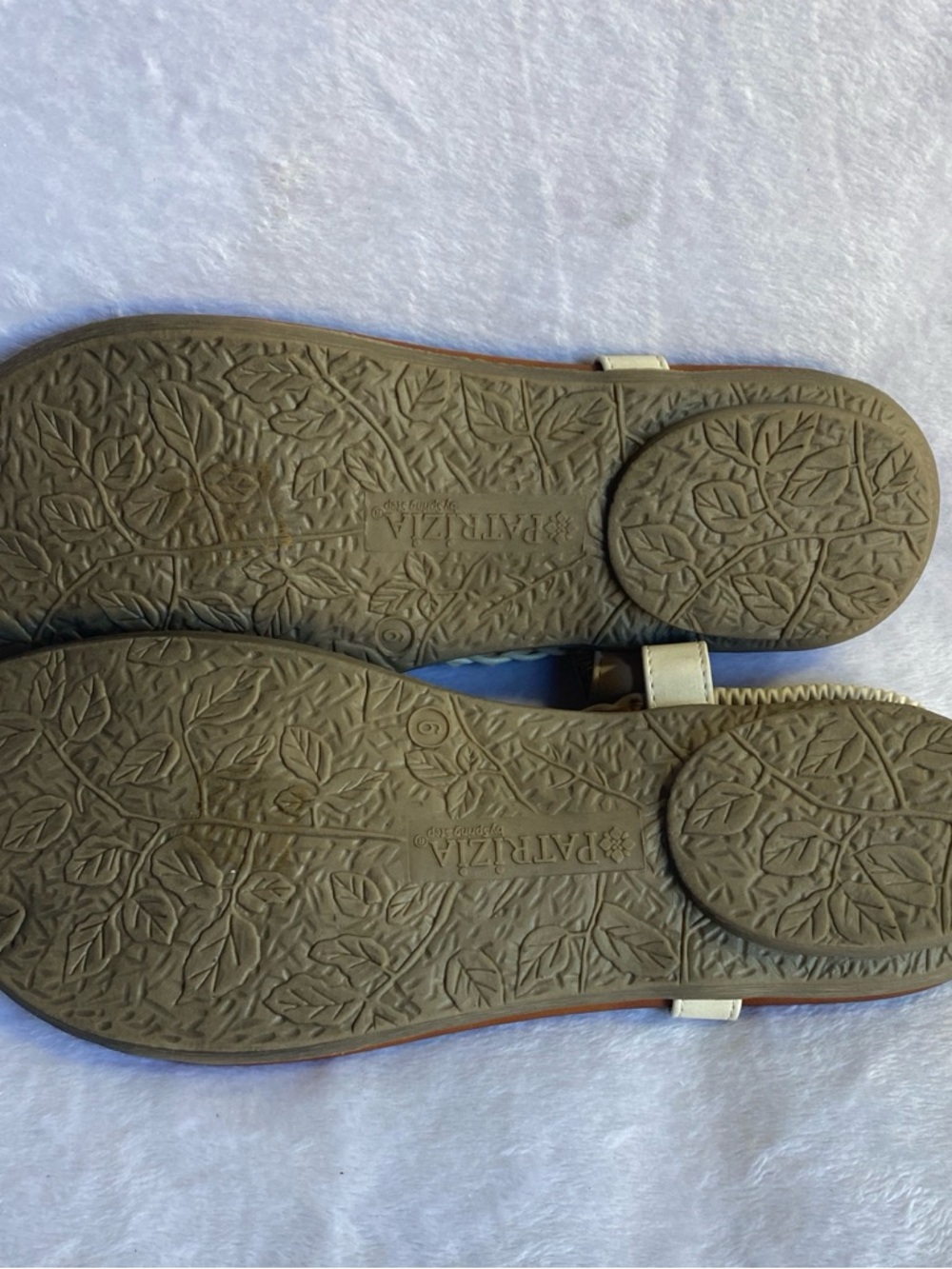Patrizia Pepe Brown Footbed Sandals with Cream Braided Straps - Picture 4 of 6